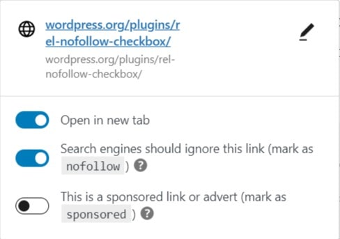 WordPress Nofollow Tag