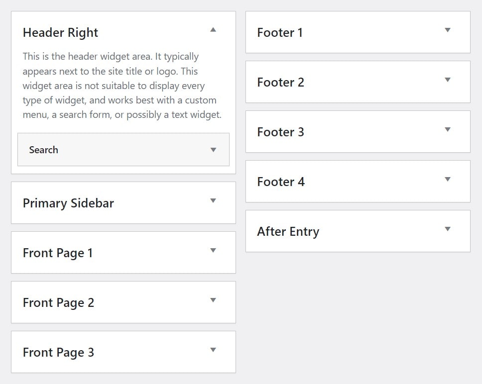 WordPress Widget Areas