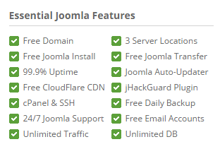 Essential Joomla features in siteground