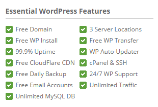Essential wordpress features in siteground