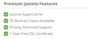 Premium Joomla features in siteground