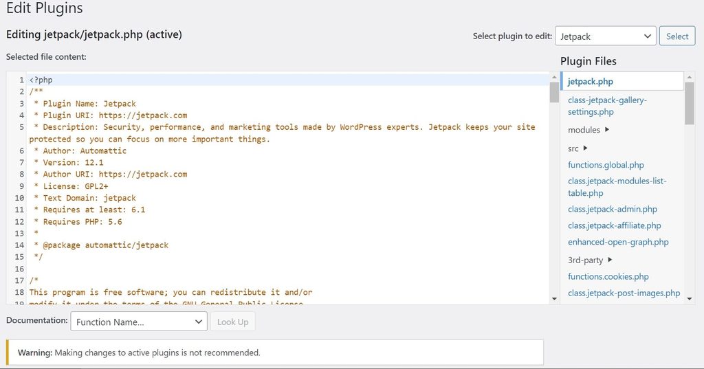 WordPress Plugin File Editor