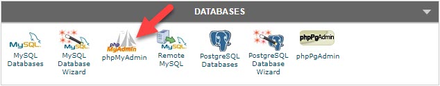 phpMyAdmin in Hosting Dashboard