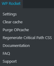WP-Rocket-Menu-Items