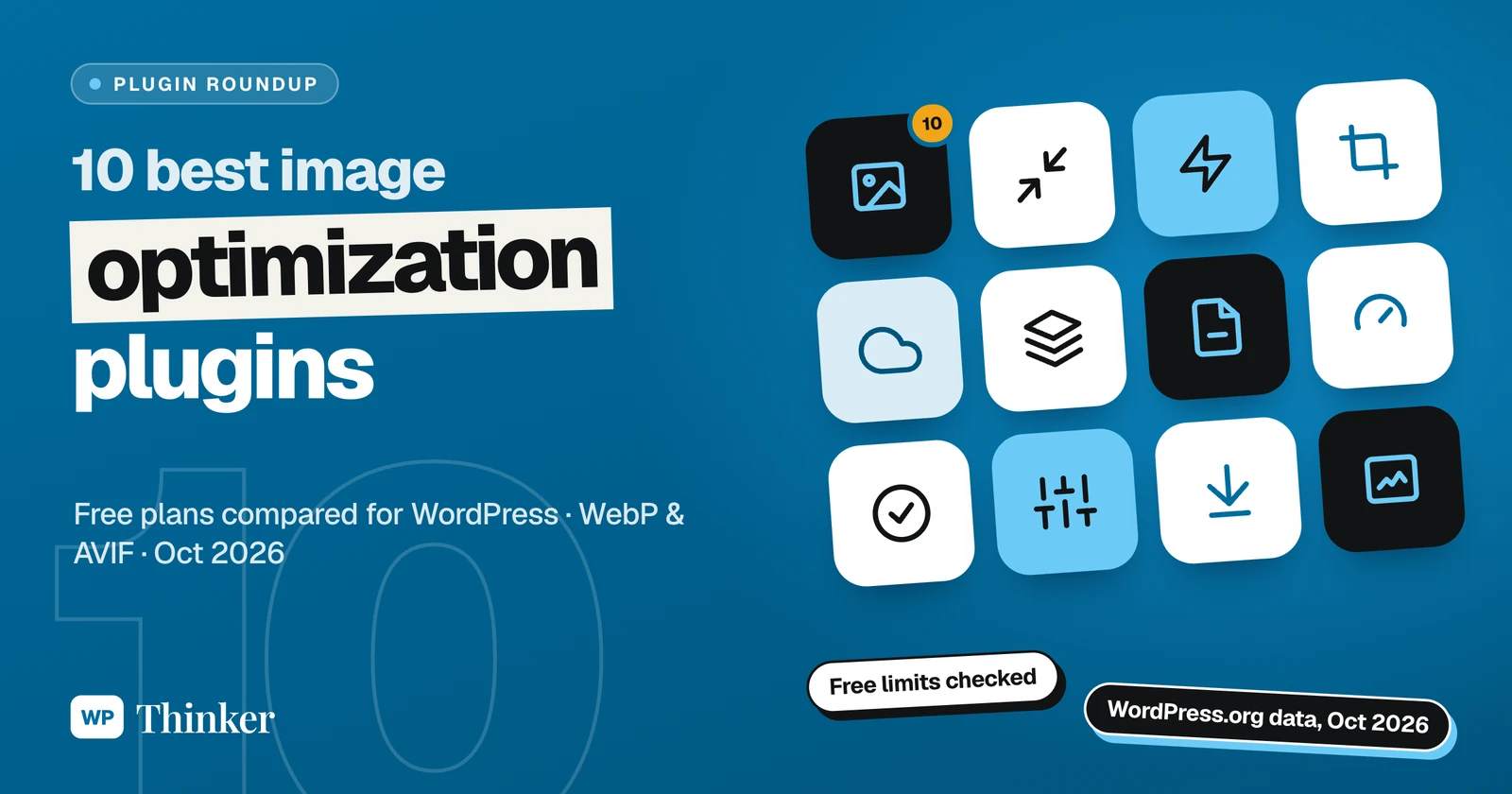 10 best image optimization plugins for WordPress, with free plans compared for WebP and AVIF