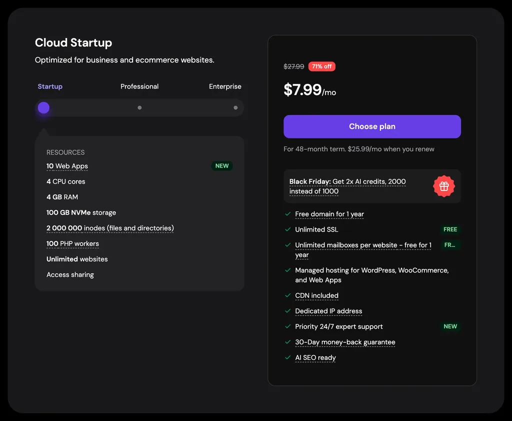 hostinger cloud hosting plans
