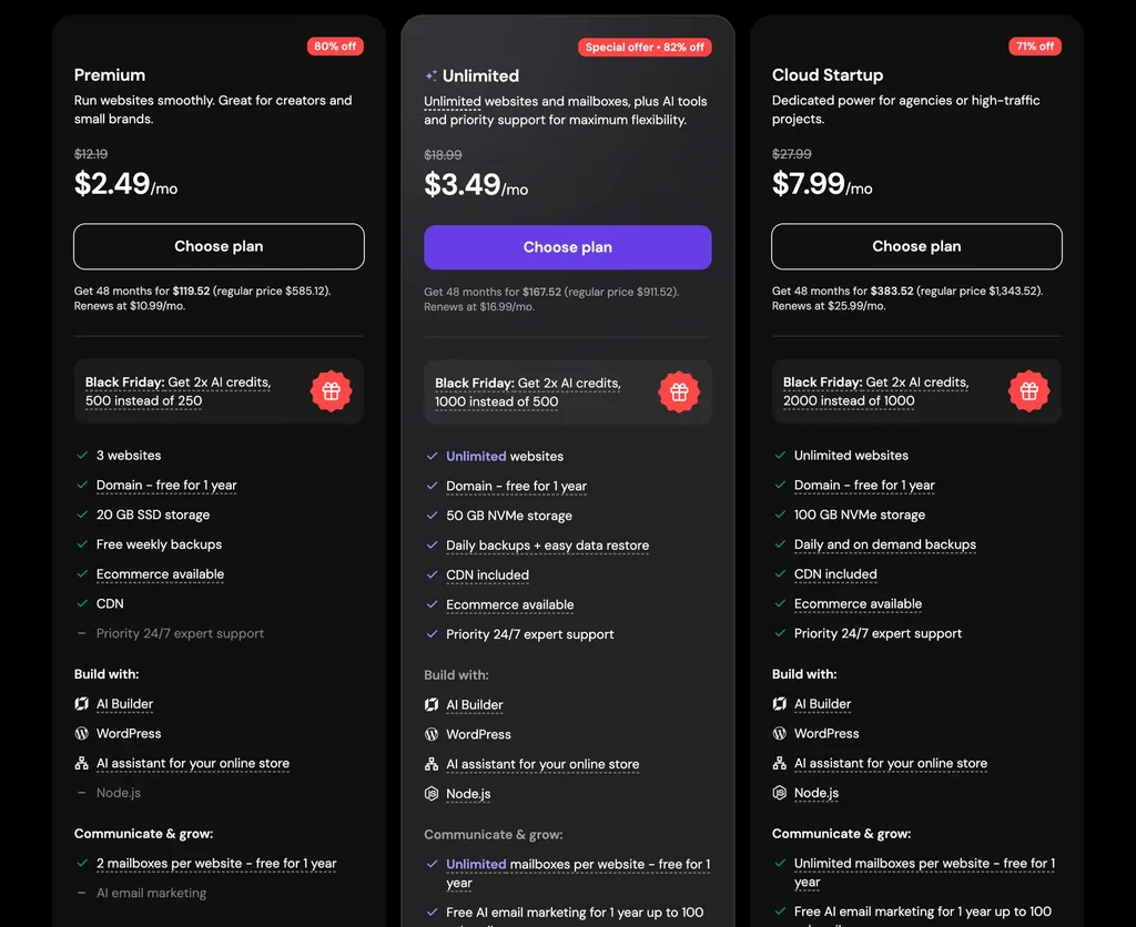 hostinger web hosting plans