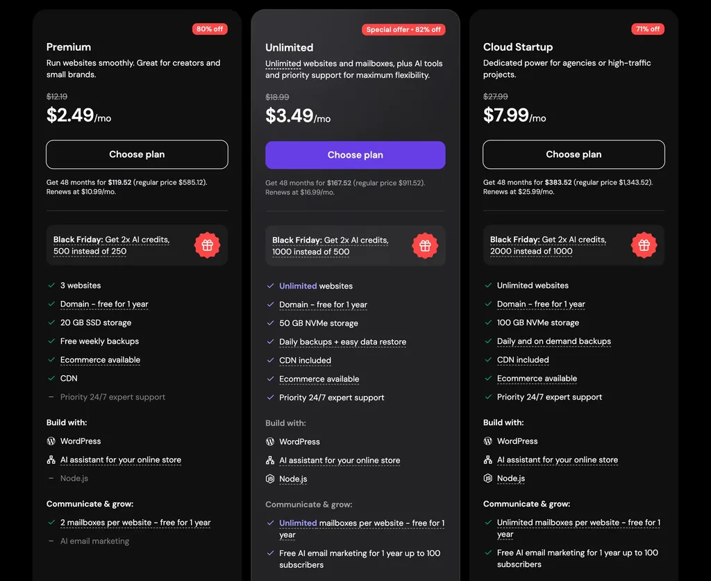 hostinger wordpress hosting plans