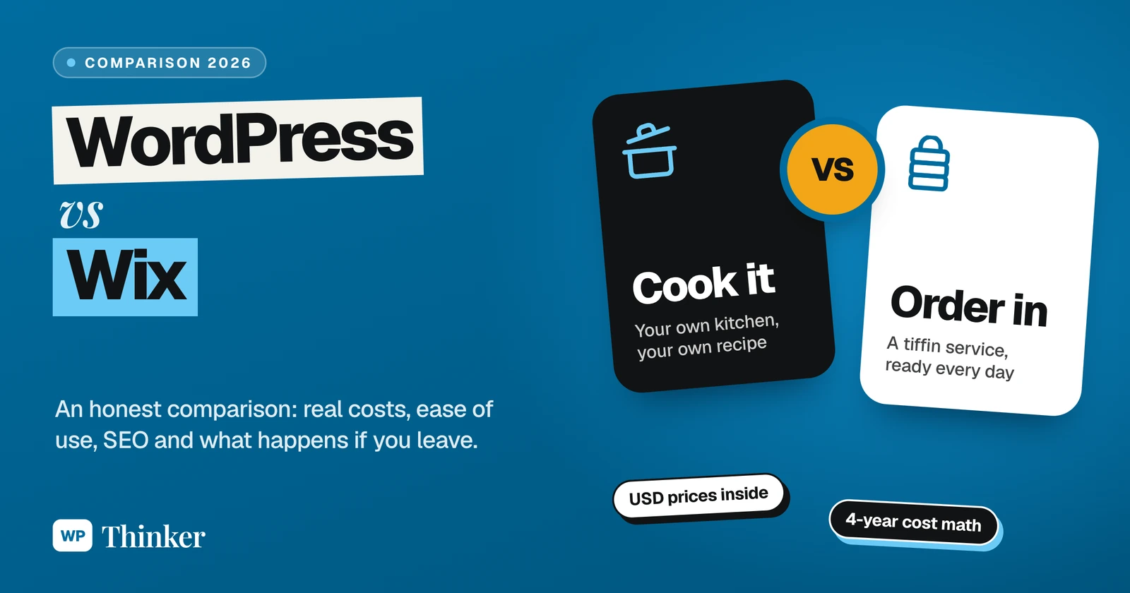 WordPress vs Wix compared: cook in your own kitchen or order in from a tiffin service